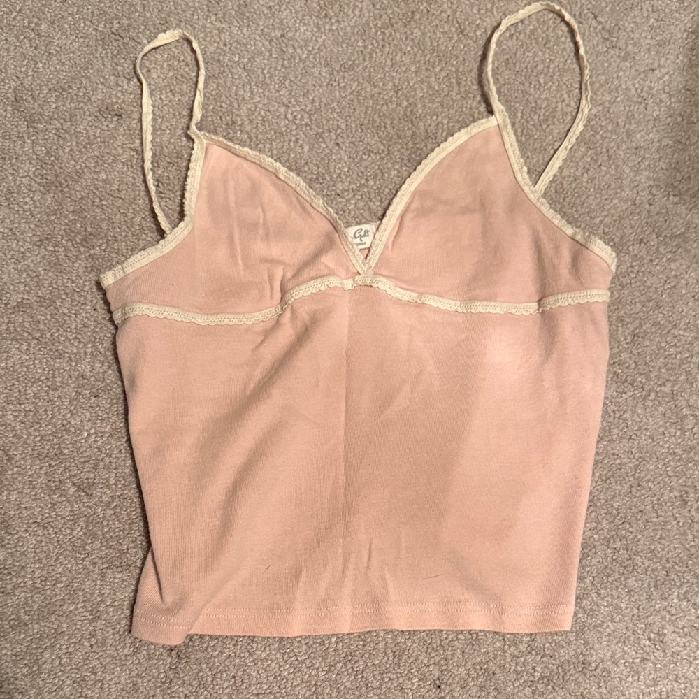 PacSun Blush Lace Trim Crop Top